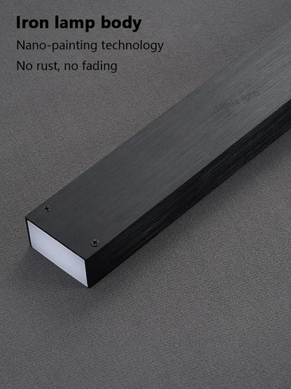 New restaurant chandelier modern simple dining room table bar lights long strip spotlight creative designer pendant lamps