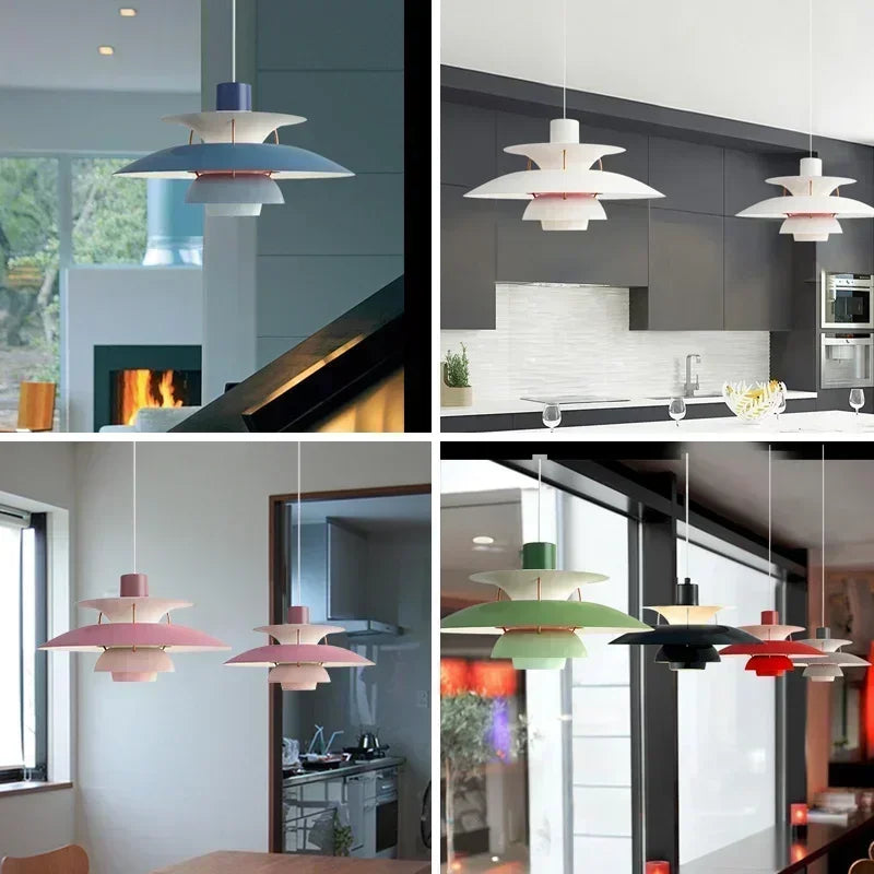 Danish Design Pendant Lights Colorful Umbrella Led Hanging Lamp Living Room Lustre Kitchen Chandeliers Droplight
