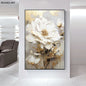Blooming White Flowers On Canvas, Poster,Print Painting Abstract  Wall Art Picture For Nordic Living Room Decor Cuadros Unframed
