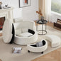 Round Oversized Swivel Barrel Chair with Base Storage for Living Room, 360°Modern Swivel Accent Chair with 3 Pillows for Home
