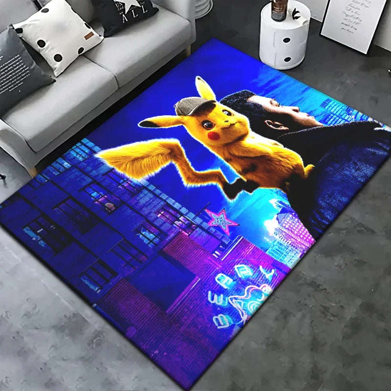 Pokemon Cartoon Carpet Rug for Living Room Bedroom Decoration Picnic Camp Kitchen Carpet Crawling Carpet Decoration