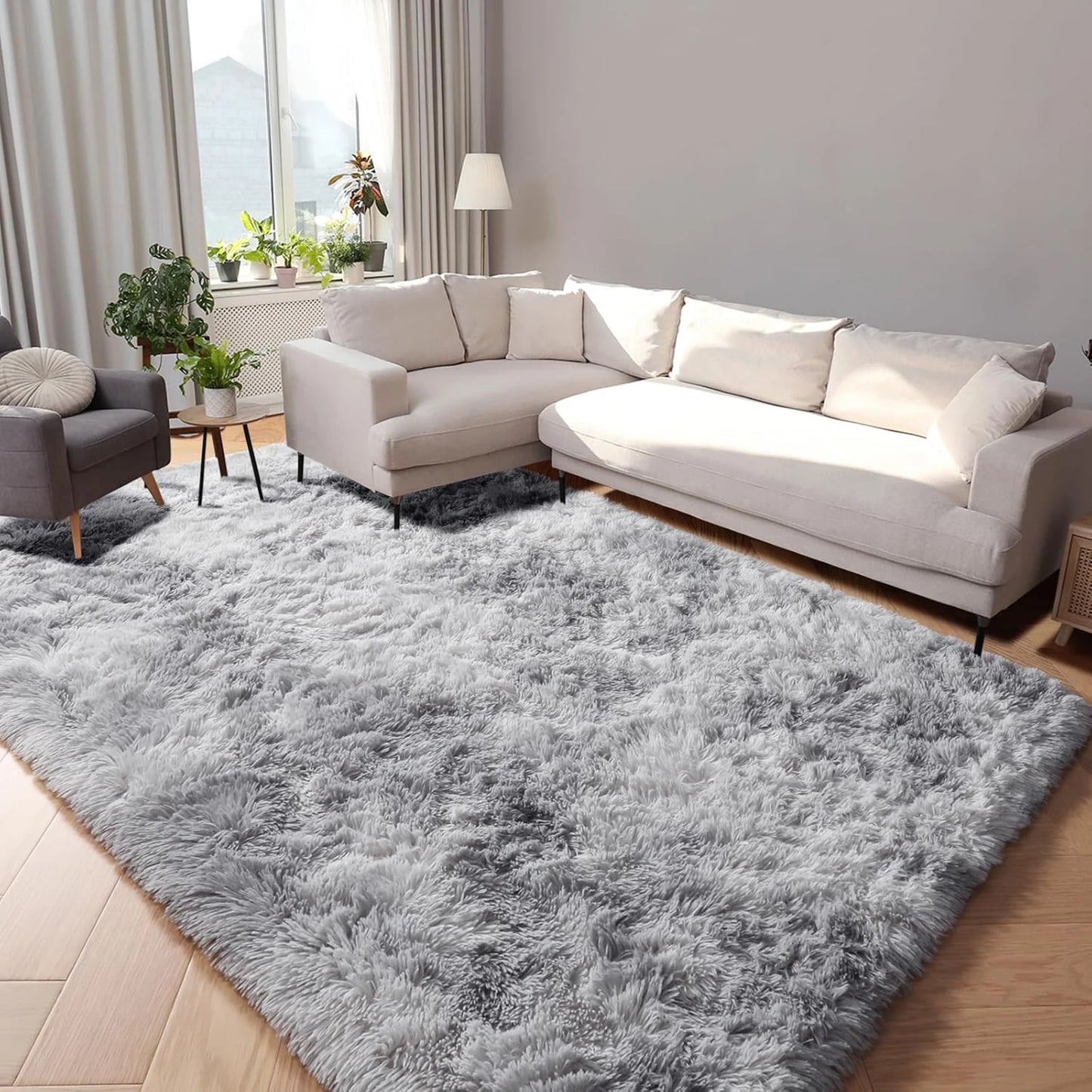 Grey Area Rugs for Living Room Bedroom carpet Soft Plush Fluffy Rug for Dorm Room Classroom Home Office Nursery Thick Carpet