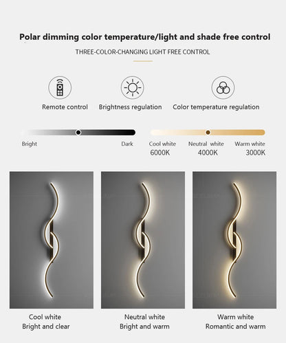 LED Wall Lamp 60/80/100CM Smart Remote Control Adjustable Color Temperature Brightness Bedroom Bedside Living Room Wall Sconces