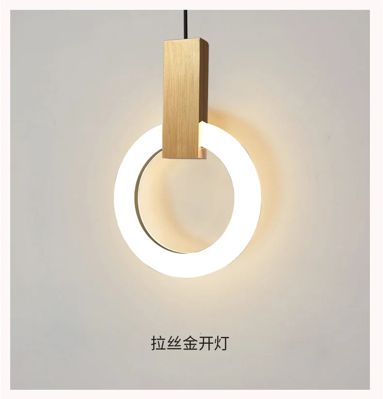 Nordic bedside circular small chandelier, modern and minimalist restaurant chandelier, fashionable bar and study light