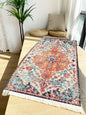 Handwoven cotton linen carpet retro Bohemian style square bedside geometric floor mat living room home decoration Bohemian manda