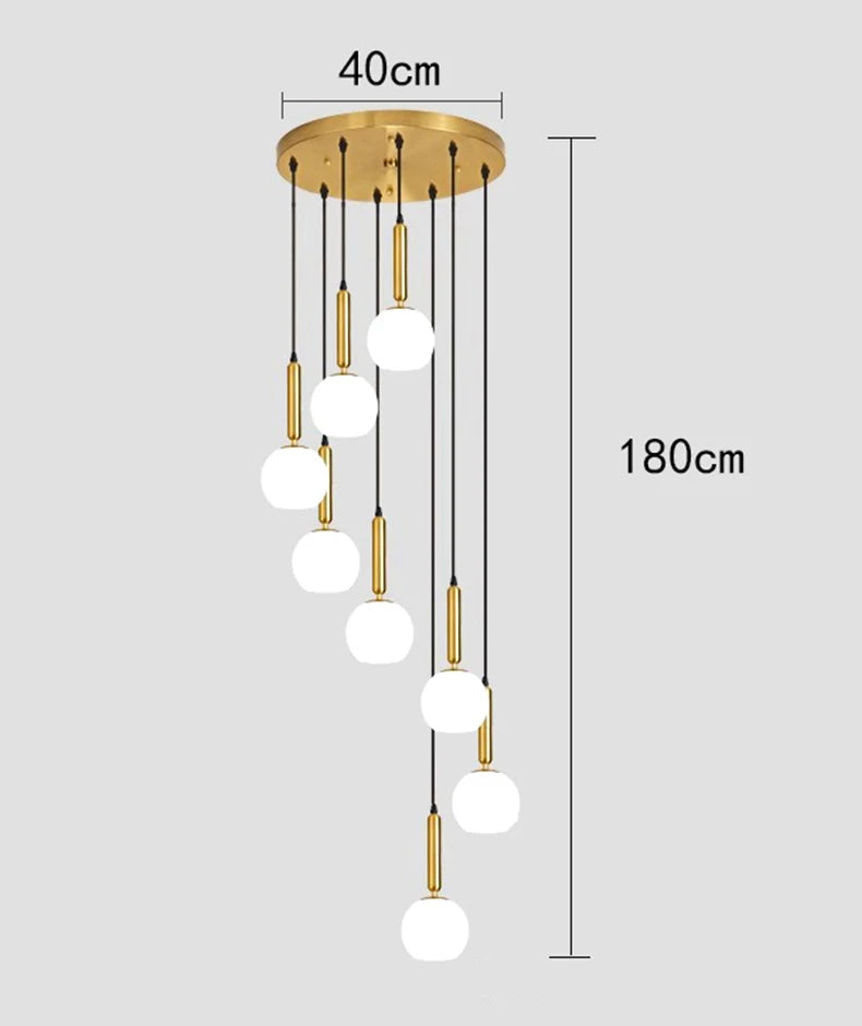Modern ring stairs led lights pendant light lamps for living room led Chandeliers for dining room hanging light indoor lighting