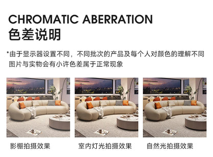Curved Luxury Couches Unique Vintage Comfortable Italian Modern Puffs Sofa Leather Solid Wood Divano Letto Living Room Furniture