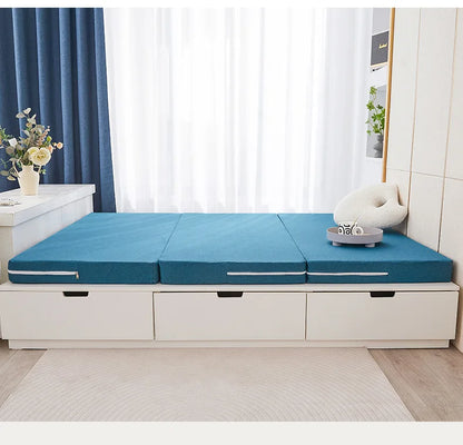 Folding Mattress Queen Size Memory Foam Mattress Japanese Tatami Sponge Mattress Multifunctional Removable Washable Mattress Pad