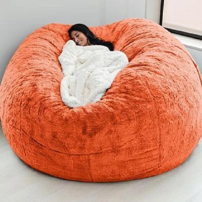 Soft Warm 180*90cm Fur Giant Removable Washable Bean Bag Bed Cover Comfortable Living Room Furniture Lazy Sofa Coat