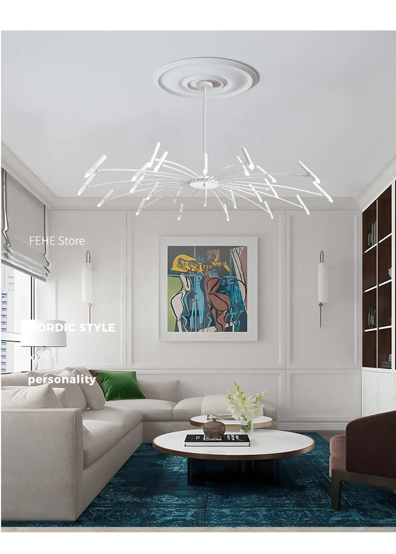 Living room lamp, new light luxury bedroom chandelier Nordic lamps modern minimalist atmosphere For home dining room Lights