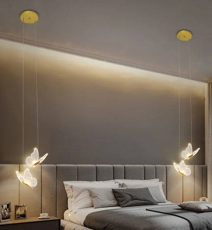 Butterfly Chandelier LED Ceiling Pendant Light Hanging Lamp Dining Living Room For Home Decora Indoor Lighting Bedroom Luminaire