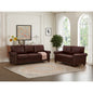 Living Room PU Leather Sofa with Storage Sofa 2+3 Sectional Burgundy Faux Leather Sofa Set For Home Office