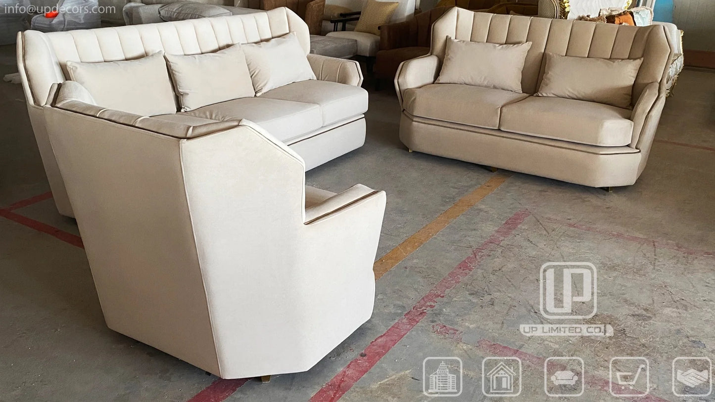 Modern popular light luxury leather full leather villa home improvement living room sofa 1 + 2 + 3 sofa combination set
