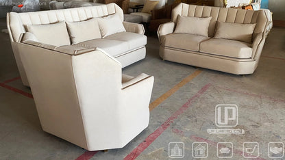 Modern popular light luxury leather full leather villa home improvement living room sofa 1 + 2 + 3 sofa combination set