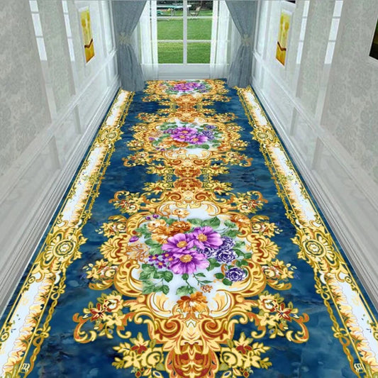 Luxury Classic Style Lobby Long Corridor Carpet Floral Wedding Passageway Large Area Rug Comfortable Washable Non-slip Floor Mat