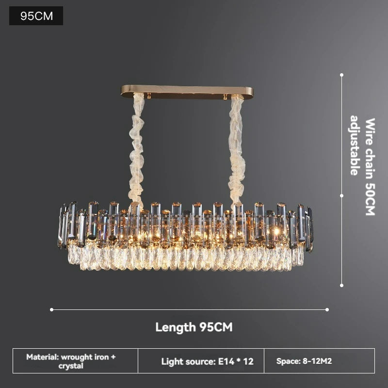 Post-modern Simple and Luxurious Crystal Chandelier Living Room Lamps Dining Room Decoration Household Led Indoor Lighting