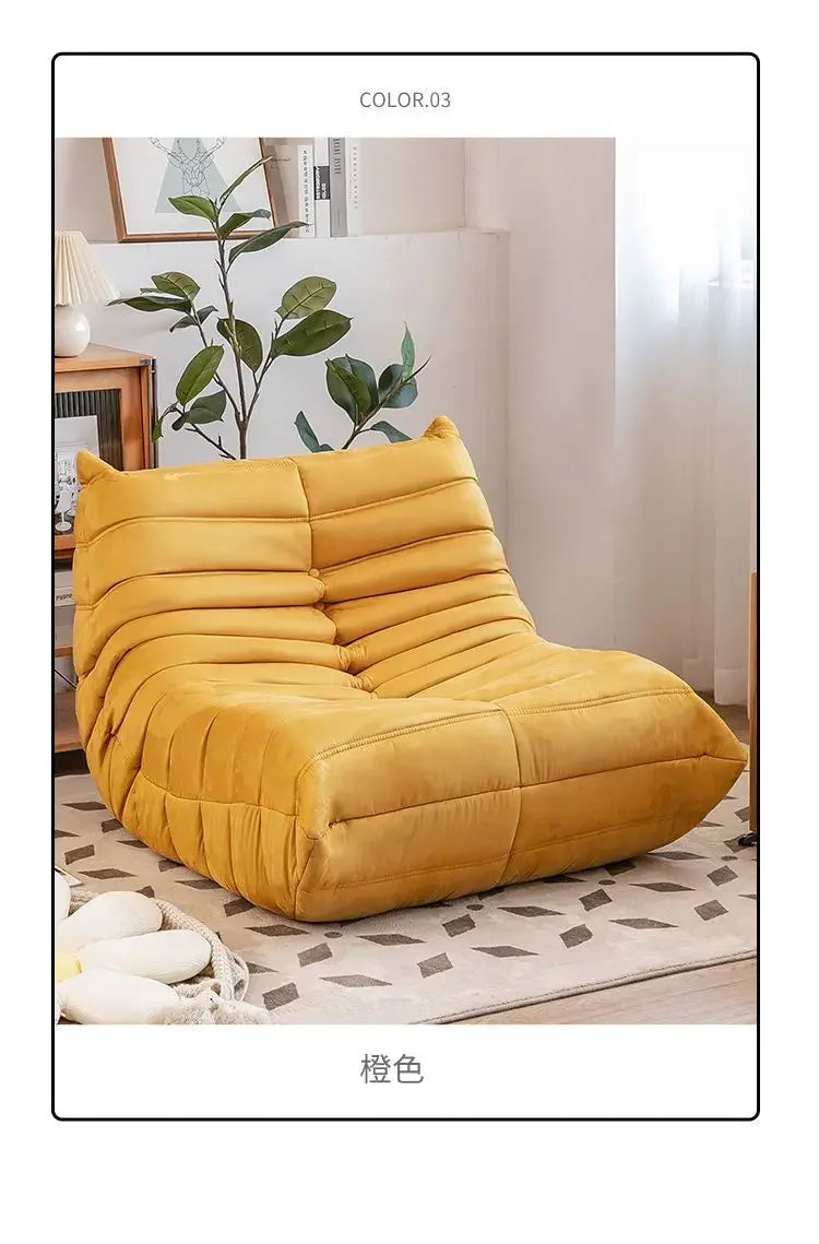 Luxury Living Room Sofa Furgle Chair Soft Suede Oversized Chair Lazy Floor Sofa for Living Room Corner Chair Caterpillar Sofa