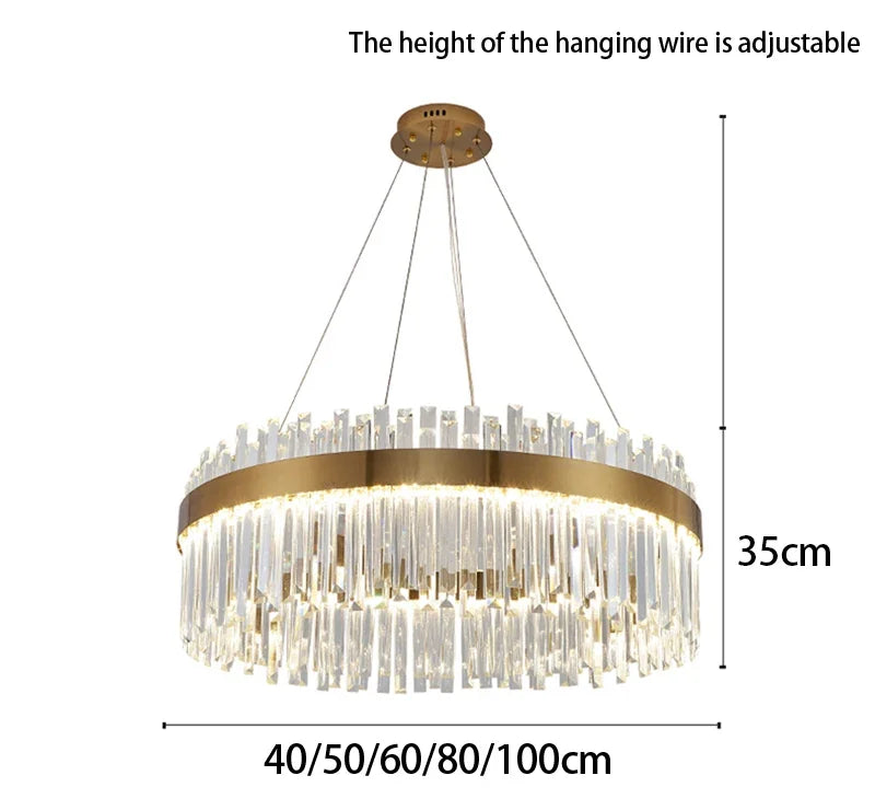 Nordic Luxury Chandeliers Crystal Pendant Ceiling Lights for Living Dining Room Kitchen Gold Pendant Light Decor Indoor Lighting