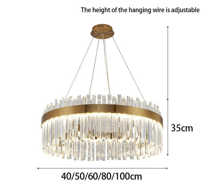Nordic Luxury Chandeliers Crystal Pendant Ceiling Lights for Living Dining Room Kitchen Gold Pendant Light Decor Indoor Lighting