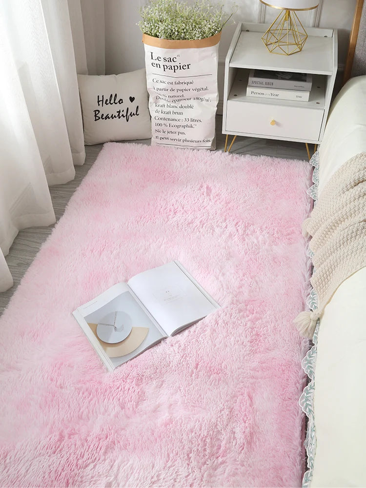 Pink Kids Carpet For Girls Bedroom Decoration Nordic large Living Room's Rugs Fluffy Hall Carpets Soft Plush Nursery Play Mats