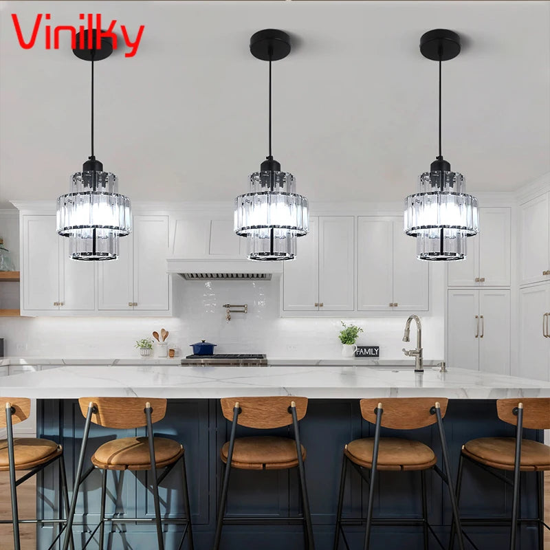 K9 Crystal Pendant Light Indoor Dining Room Nordic Modern Ceiling Chandelier for Bedroom Decoration Led Adjust Lighting Fixtures