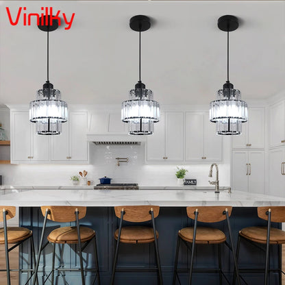K9 Crystal Pendant Light Indoor Dining Room Nordic Modern Ceiling Chandelier for Bedroom Decoration Led Adjust Lighting Fixtures