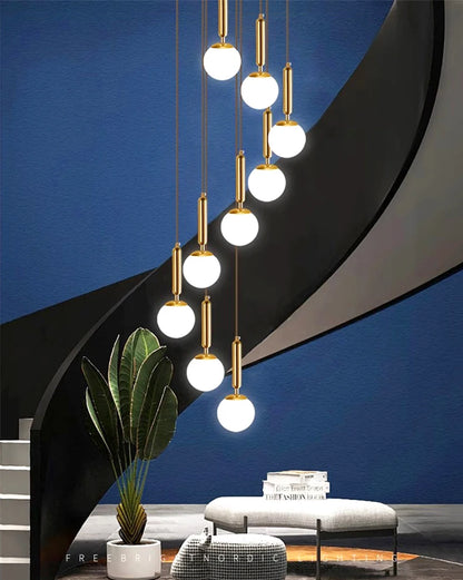 Modern ring stairs led lights pendant light lamps for living room led Chandeliers for dining room hanging light indoor lighting