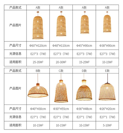Zen Bamboo Chandelier New Chinese Lantern Hotel Chinese Style Restaurant Restaurant Bamboo Artwork Duplex Staircase Long Chandel