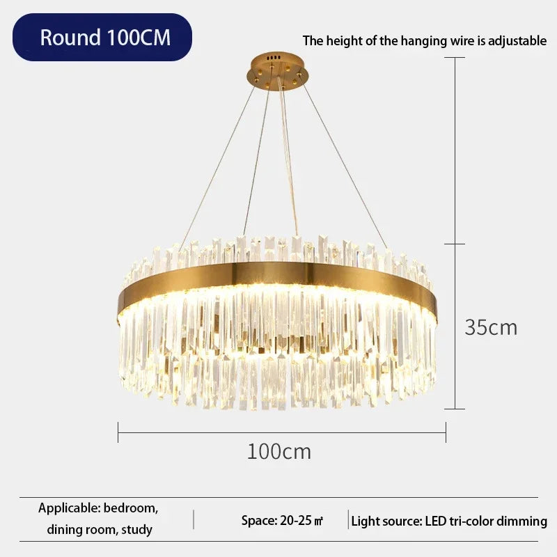Nordic Luxury Chandeliers Crystal Pendant Ceiling Lights for Living Dining Room Kitchen Gold Pendant Light Decor Indoor Lighting