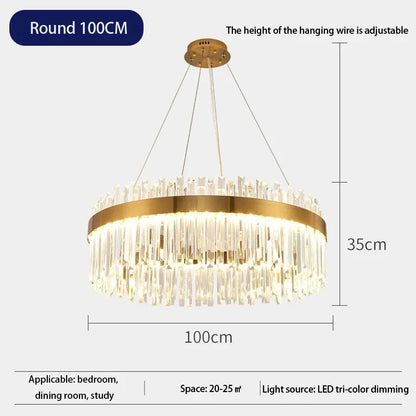 Nordic Luxury Chandeliers Crystal Pendant Ceiling Lights for Living Dining Room Kitchen Gold Pendant Light Decor Indoor Lighting