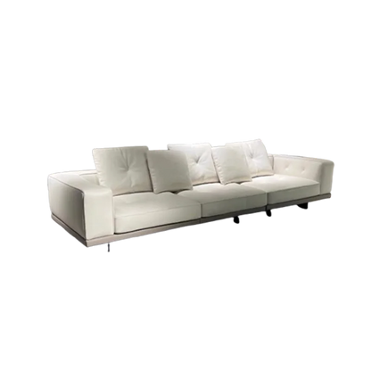 Large Nordic Italian Sofa Luxury Beige Leather Designer Modern Double Couch Living Room Chaise Canape Salon Home Furniture