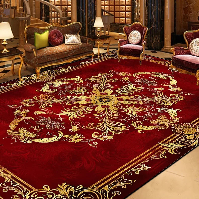 Gorgeous Retro European Carpet Living Room Large Area Decoration Sofa Area Rugs for Bedroom Cloakroom Non-slip Floor Mats