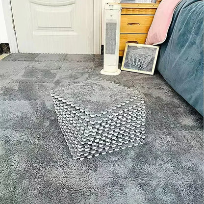 EVA Crawling Mat Stitching Suede Floor Mat Baby Play Mat Home Fashion Living Room Bedroom Puzzle Foam Carpet 30*30*1x1.0cm