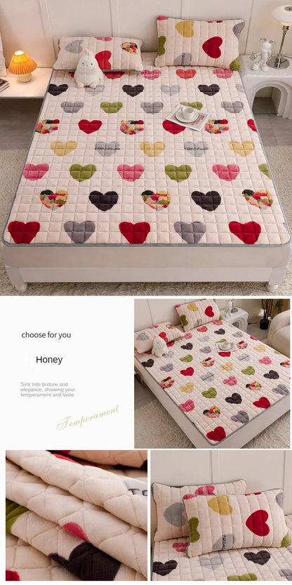 Fleece Topper Mattress Foldable Pad Sleeping Mat on The Floor Tatami Orthopedic Pillow Top Double Bed Bedroom Furniture Futon
