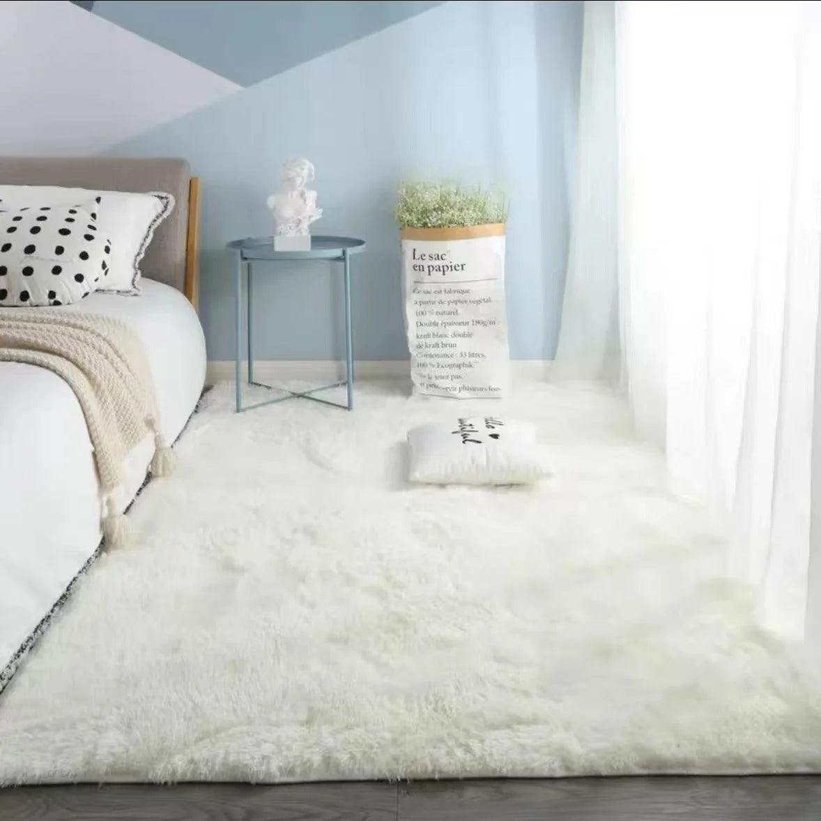 Pink Kids Carpet For Girls Bedroom Decoration Nordic large Living Room's Rugs Fluffy Hall Carpets Soft Plush Nursery Play Mats