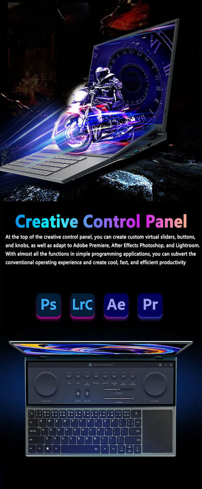 16+14 Dual Screen Touch Intel Core i7-9750H Gaming Business Laptop RAM 64GB SSD 4TB Backlight 6-Core 12 Thread DDR4 HD 4.5GHz