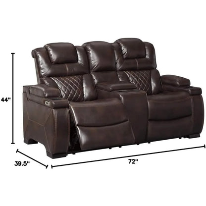 Warnerton Faux Leather Power Reclining Sofa with Adjustable Headrest living room furniture