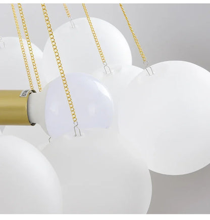 Nordic Bubble Glass Chandelier for Living Dining Table Room Decoration Frosted Glass Gold Black LED Ceiling Pendant Light
