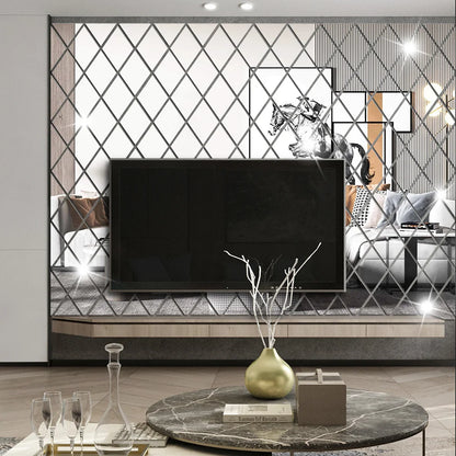 10/17/32/58pcs 3D Mirror Stickers Acrylic Triangles Self-adhesive Diamonds DIY Wall Mirror Stickers for Living Room Home Decor