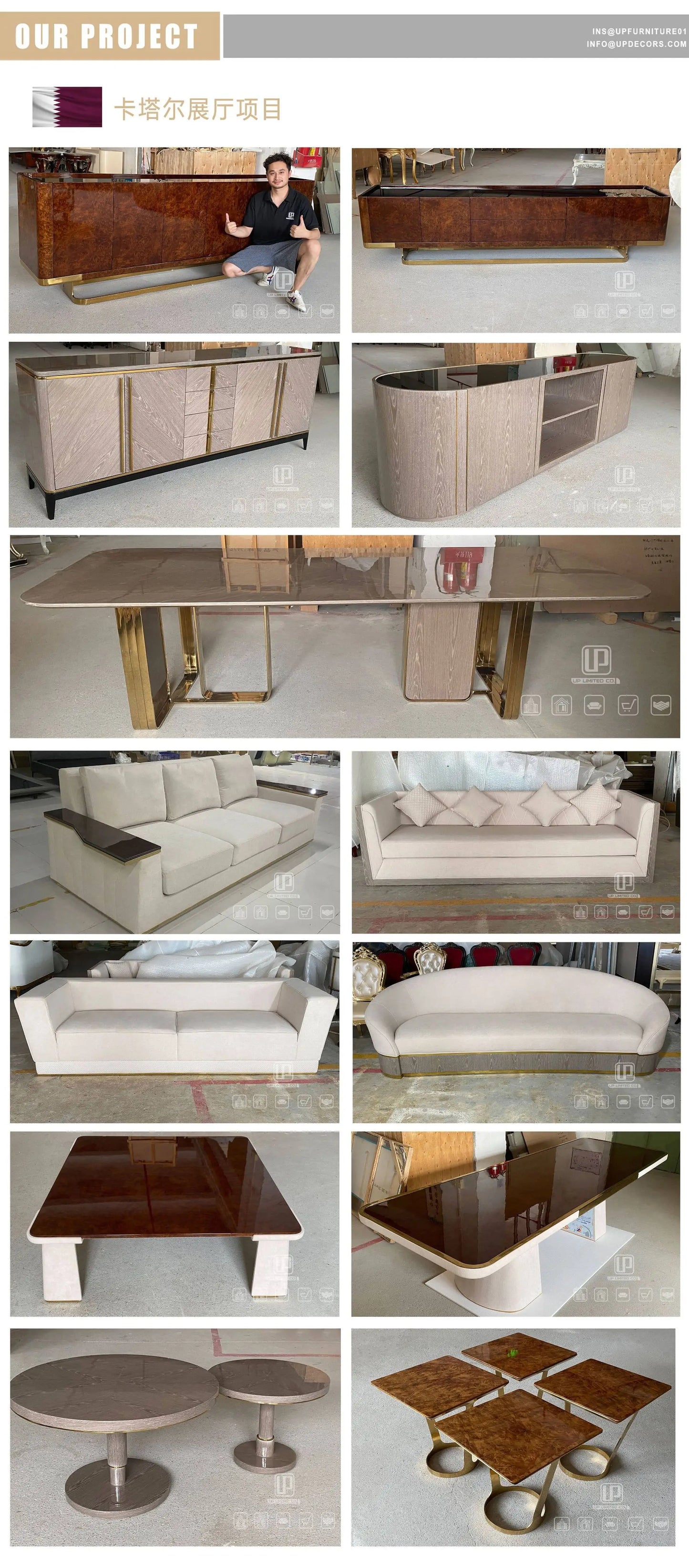 Modern popular light luxury leather full leather villa home improvement living room sofa 1 + 2 + 3 sofa combination set
