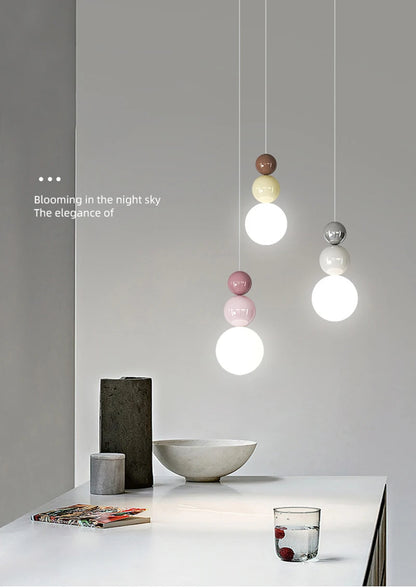 Nordic Pendant Light Modern LED Hanging Lamp Cream Style Indoor Lighting Room Decor Bedroom Living Room Bedside Light Fixture