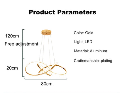 LED Gold Chandelier Modern Home Lighting For Living Room Dining Room Bedroom Kitchen Ceiling Decoration Lustre Hanging Lamp