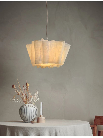 Handmade fabric LED chandelier Japanese retro study bar homestay living room fabric lighting