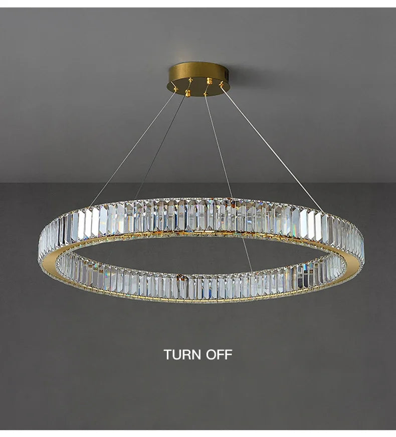 2024 Led Luxury Crystal Ceiling Pendant Lamp Living Room Bedroom Hanging Chandelier Bar Dining Table Light for Room Decor Lustre