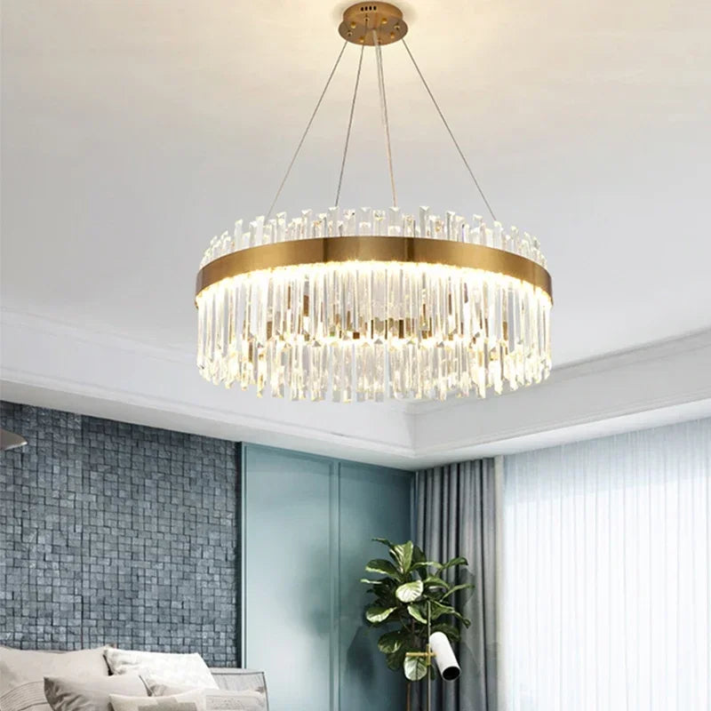 Nordic Luxury Chandeliers Crystal Pendant Ceiling Lights for Living Dining Room Kitchen Gold Pendant Light Decor Indoor Lighting