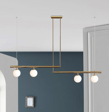 Hanging Lamp for Home LED Modern Minimalist Living Room Chandelier Simple Linear Restaurant Pendant Light Nordic Creative Shop