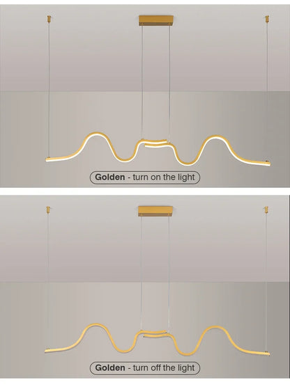Modern LED Pendant Light Creative Nordic Linear Hanging Chandelier for Tubular Restaurant Kitchen Office Coffee Indoor Lamps