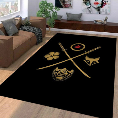 15 Size Samurai Spirits Pattern Rug Carpet for Living Room Bathroom Mat Creative Doormat Carpet for Bedroom Home Decor Play Mat