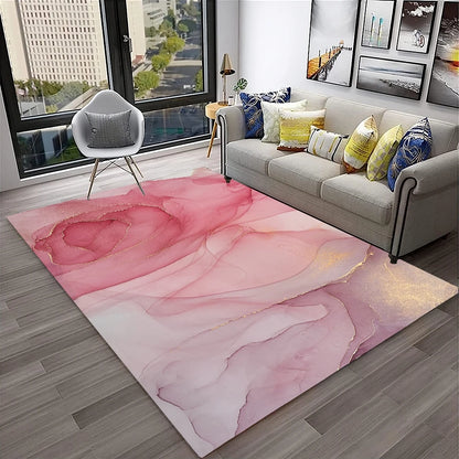 HD Colour Fluid Irregular Illusion Marble 3D Carpet Rug for Home Living Room Sofa Doormat Decor,kids Area Rug Non-slip Floor Mat