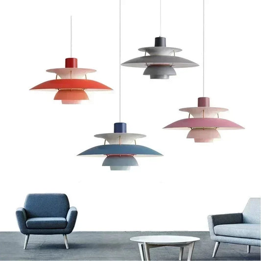 Danish Design Pendant Lights Colorful Umbrella Led Hanging Lamp Living Room Lustre Kitchen Chandeliers Droplight
